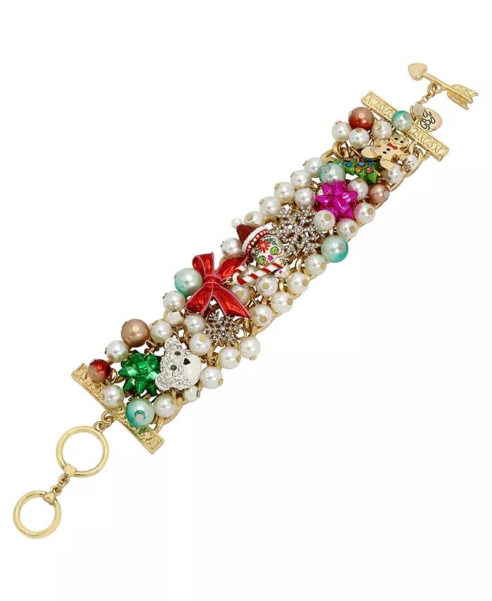 Faux Stone Christmas Imitation Pearl Statement Bracelet | Macy's