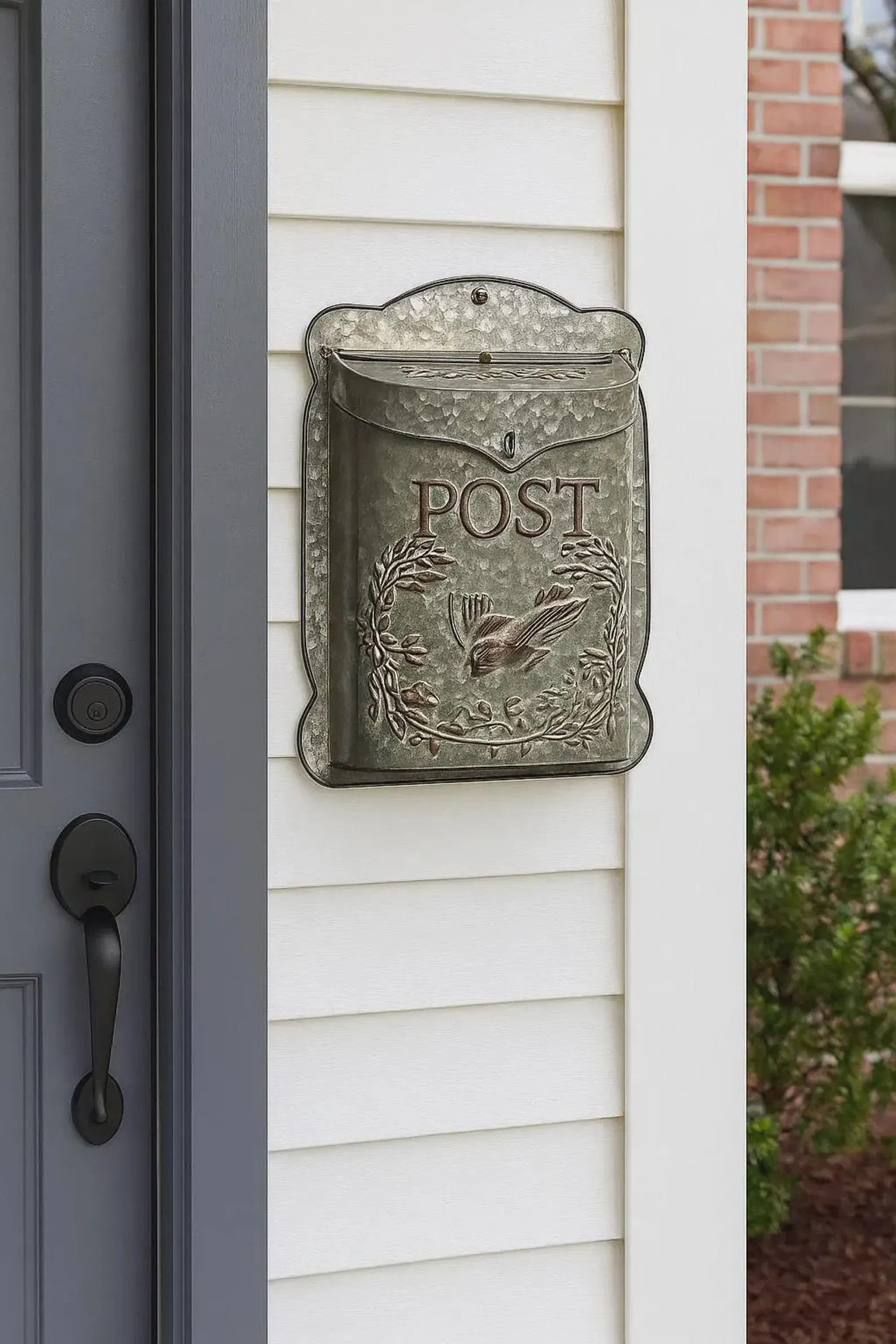 Gray Vintage Farmhouse Mailbox: Rustic Wall Mounted Post Box | Etsy (Global)