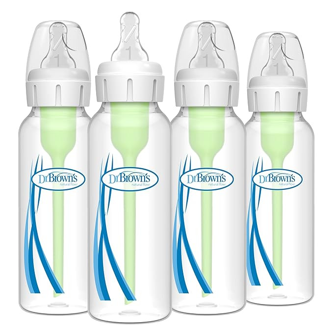 Dr. Brown's Natural Flow Anti-Colic Options+ Narrow Baby Bottle, 8 oz/250 mL, with Level 1 Slow F... | Amazon (US)