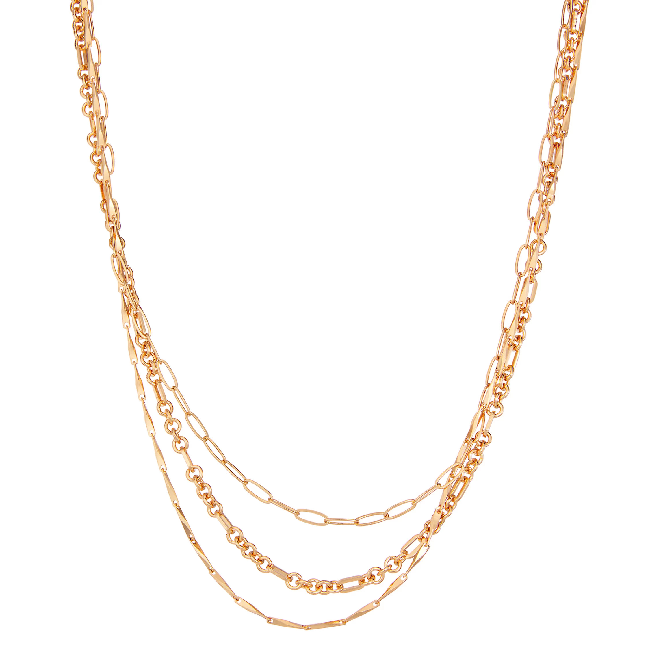 LC Lauren Conrad 3 Row Multi-Chain Necklace | Kohl's