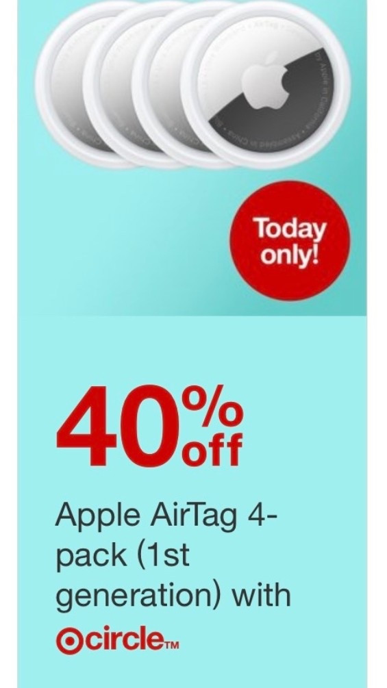 AirTags 40% today only at target!

Travel. Apple. AirTags. 

#LTKTravel #LTKSaleAlert
