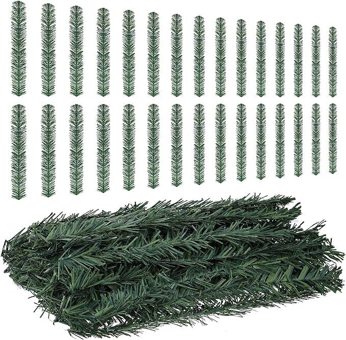 Christmas Garland Ties Artificial Pine Needles Santa's Factory Garland Faux Pine Stems Twist Ties... | Amazon (US)