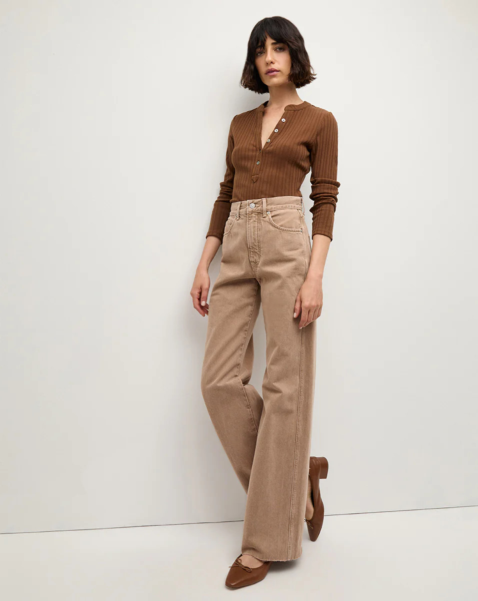 Taylor Wide-Leg Jean in Tan | Veronica Beard | Veronica Beard