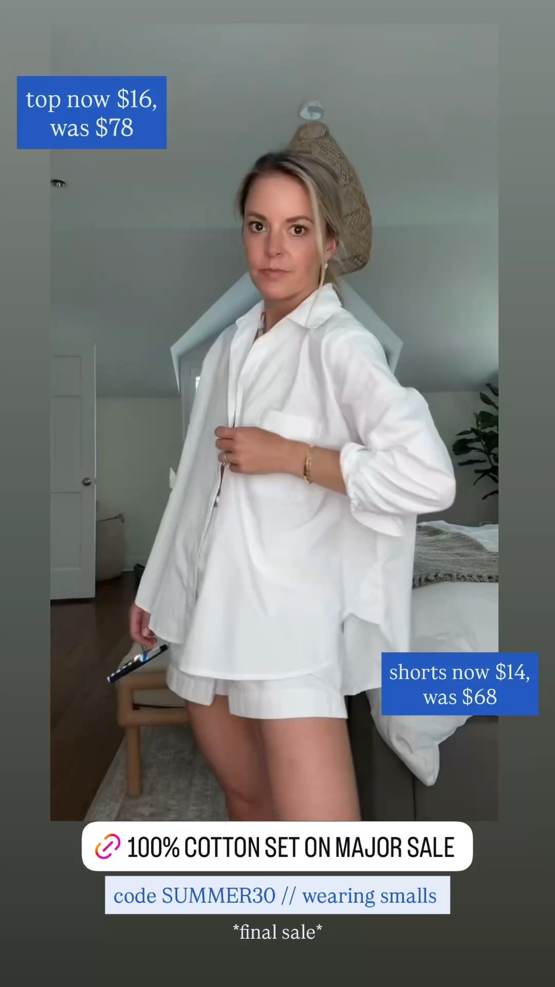 Cotton matching set on major sale for $30!! Use code SUMMER30 // wearing smalls, tts

#LTKSaleAlert