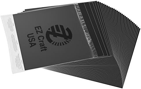 Permanent Matte Black Vinyl Sheets Better Than Vinyl Rolls - EZ Craft USA - 12" x 12" - 40 Matte ... | Amazon (US)