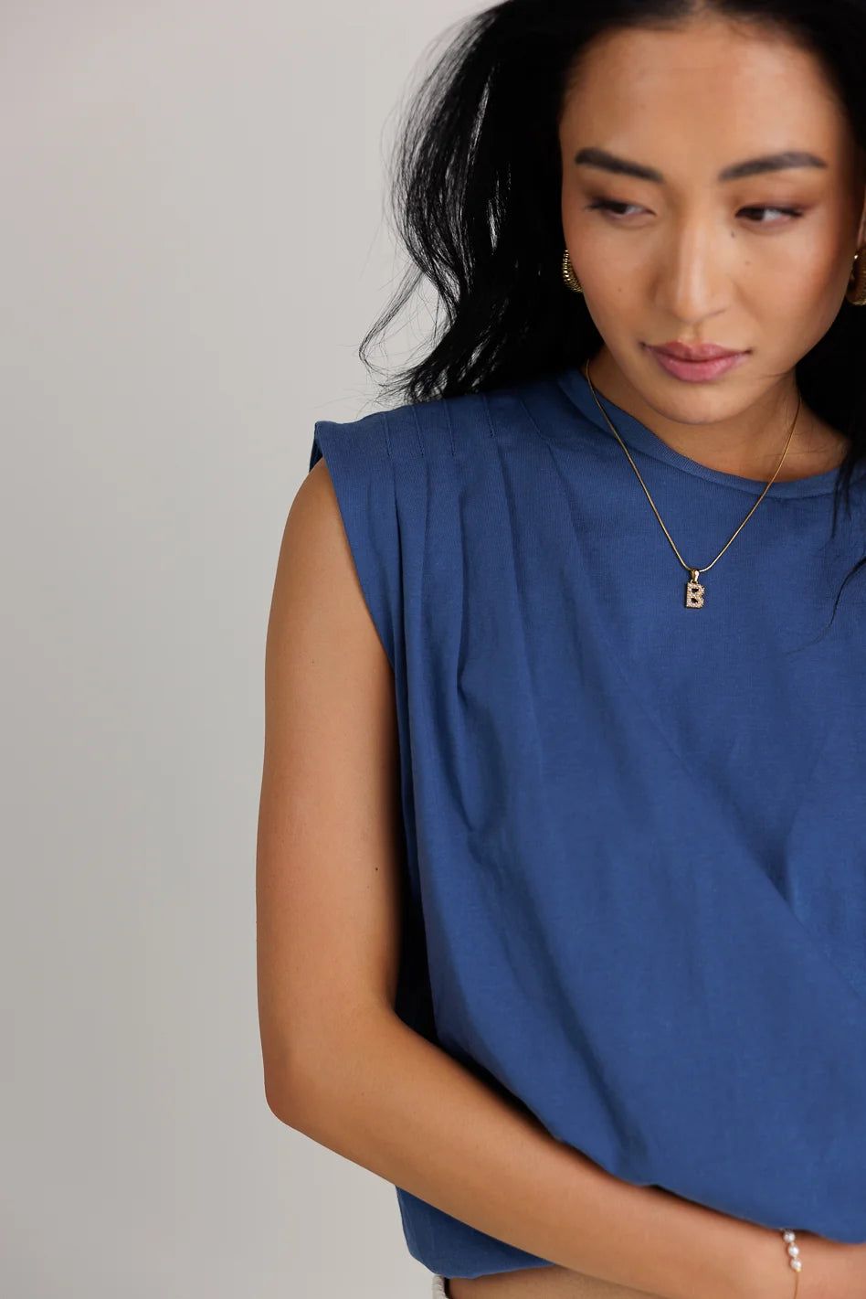 Kaidence Muscle Tee in Blue | Bohme