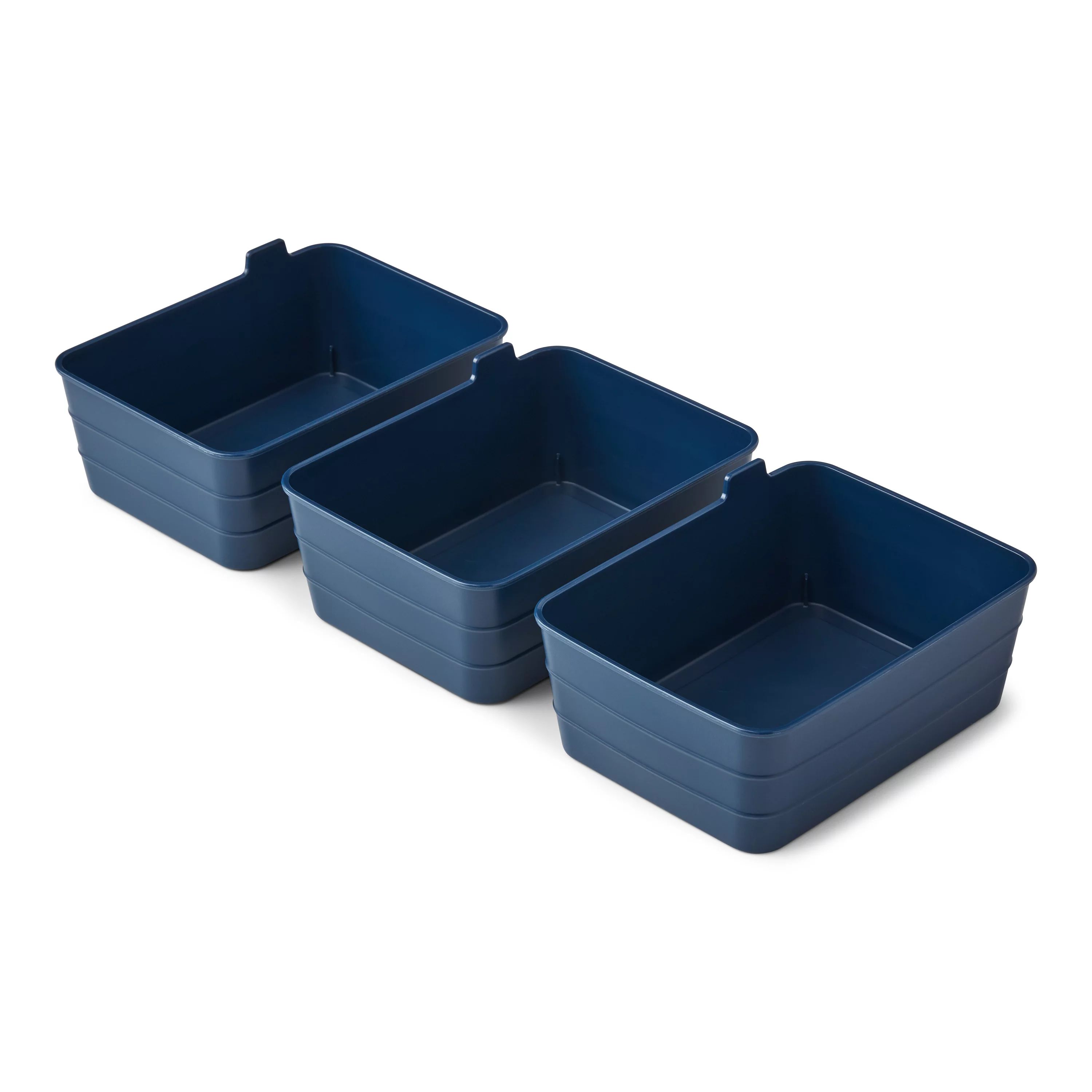 Mainstays Set of 3 Flexible Drawer Storage Organizers, 7" x 5.2" x 2.9", Blue - Walmart.com | Walmart (US)