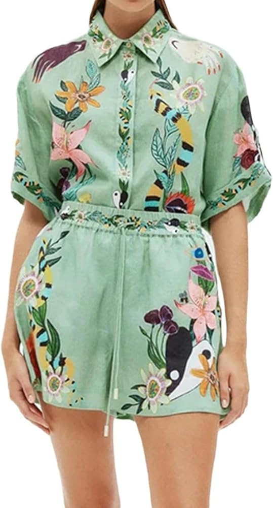 MOLERFO Two Piece Y2k Outfits Matching Set Summer Women Graffiti Shorts Sets Lounge Graphic Color... | Amazon (US)