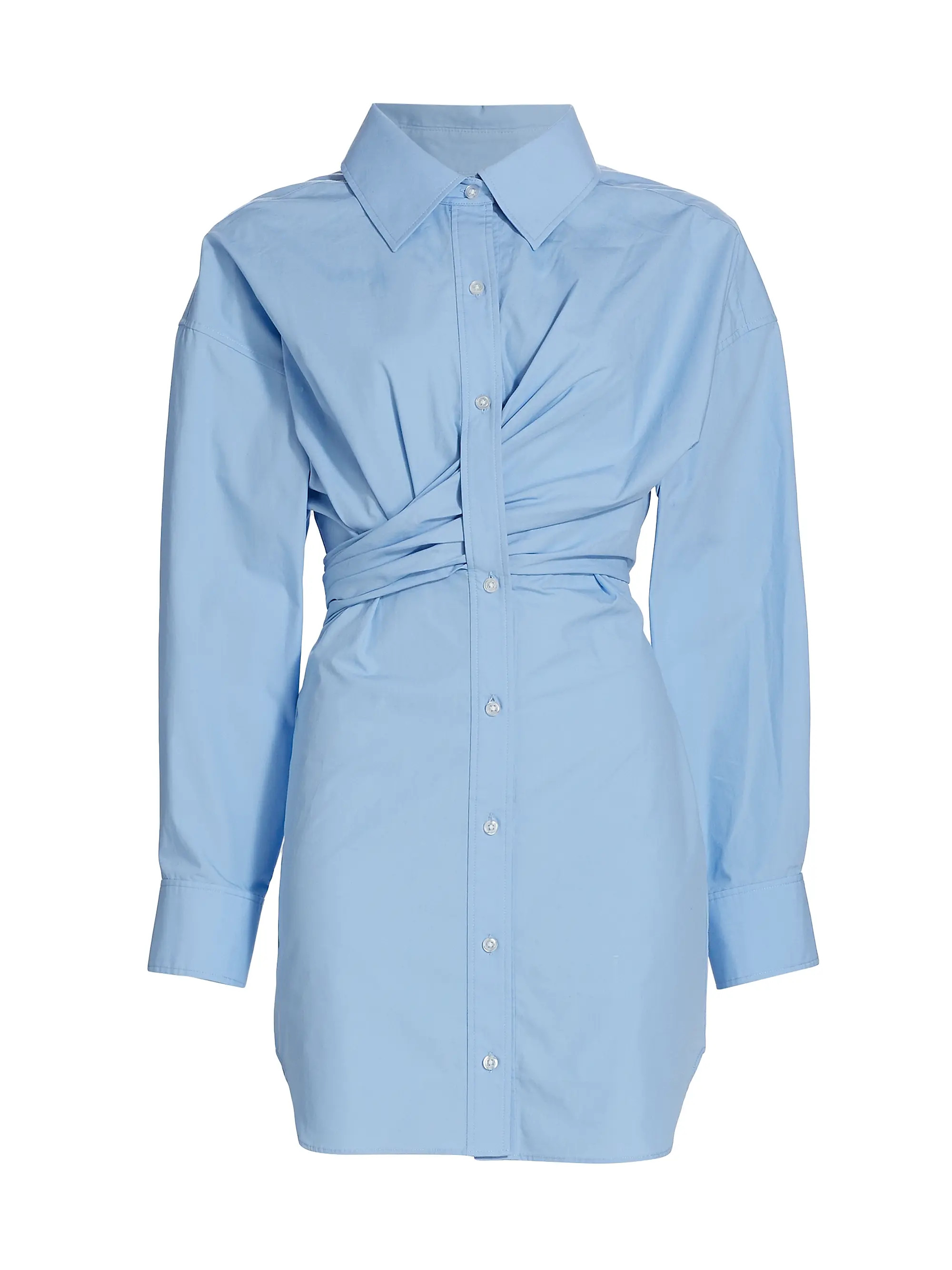 Draped Mini Shirtdress | Saks Fifth Avenue