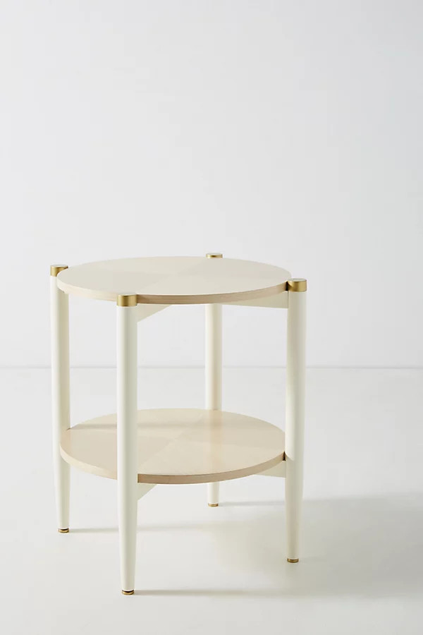 Geo-Marquetry Side Table By Anthropologie in Beige | Anthropologie (US)