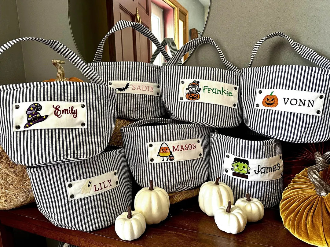 Candy Bag for Toddler Boy Halloween Costume Personalized Name and Bat Ghost Pumpkin or Jack-o'-la... | Etsy (US)