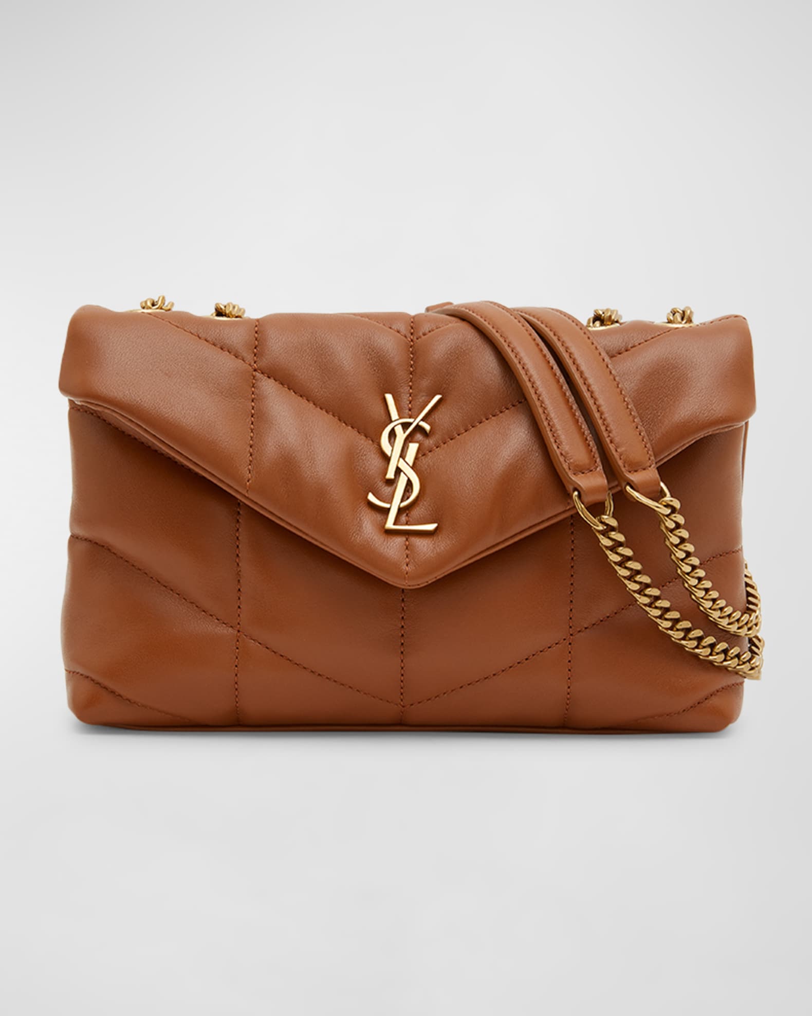 Saint Laurent Toy YSL Quilted Puffer Chain Shoulder Bag | Neiman Marcus