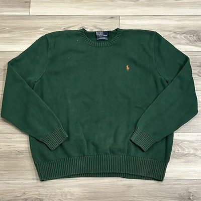 Vintage 90s Polo Ralph Lauren Red Long Sleeve Knit Sweater Green Cotton Mens 2XL | eBay US