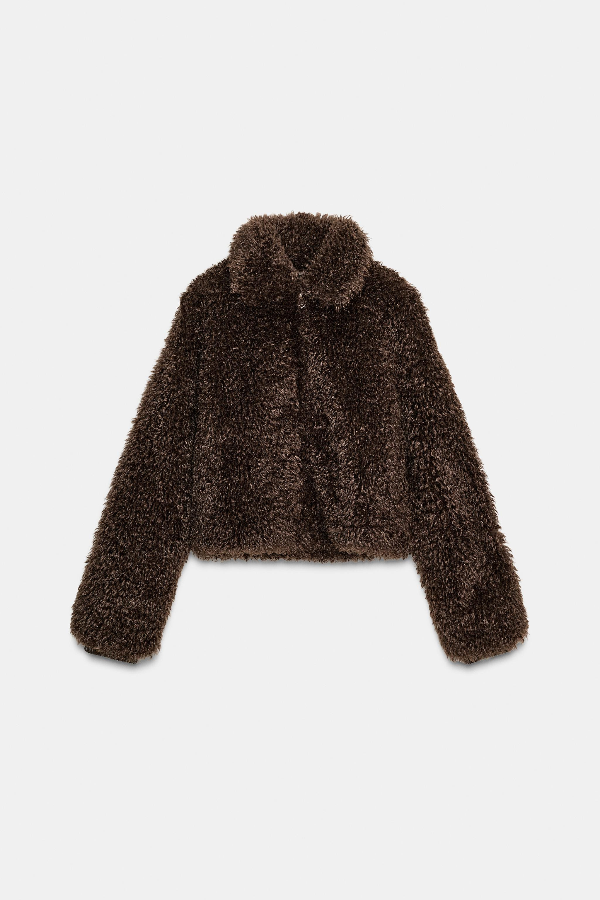 SHORT LONG FLEECE COAT | Zara US