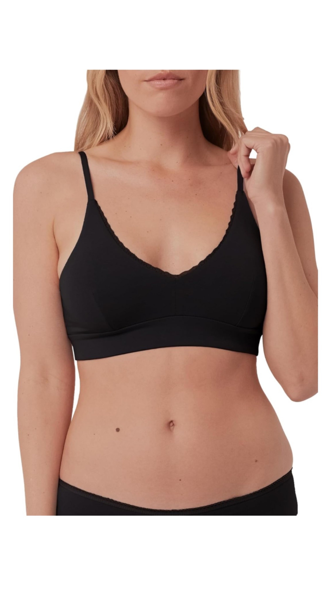 Pact organic Cotton braelette with lace trim