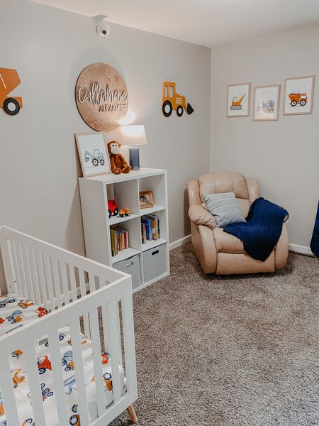 Toddler room. Toddler bedroom. Toddler bedroom decor. Construction decor. Wall art. Nursery decor. Boy nursery. Boys room. Kids room. Home decor. 

#LTKfamily #LTKkids #LTKhome