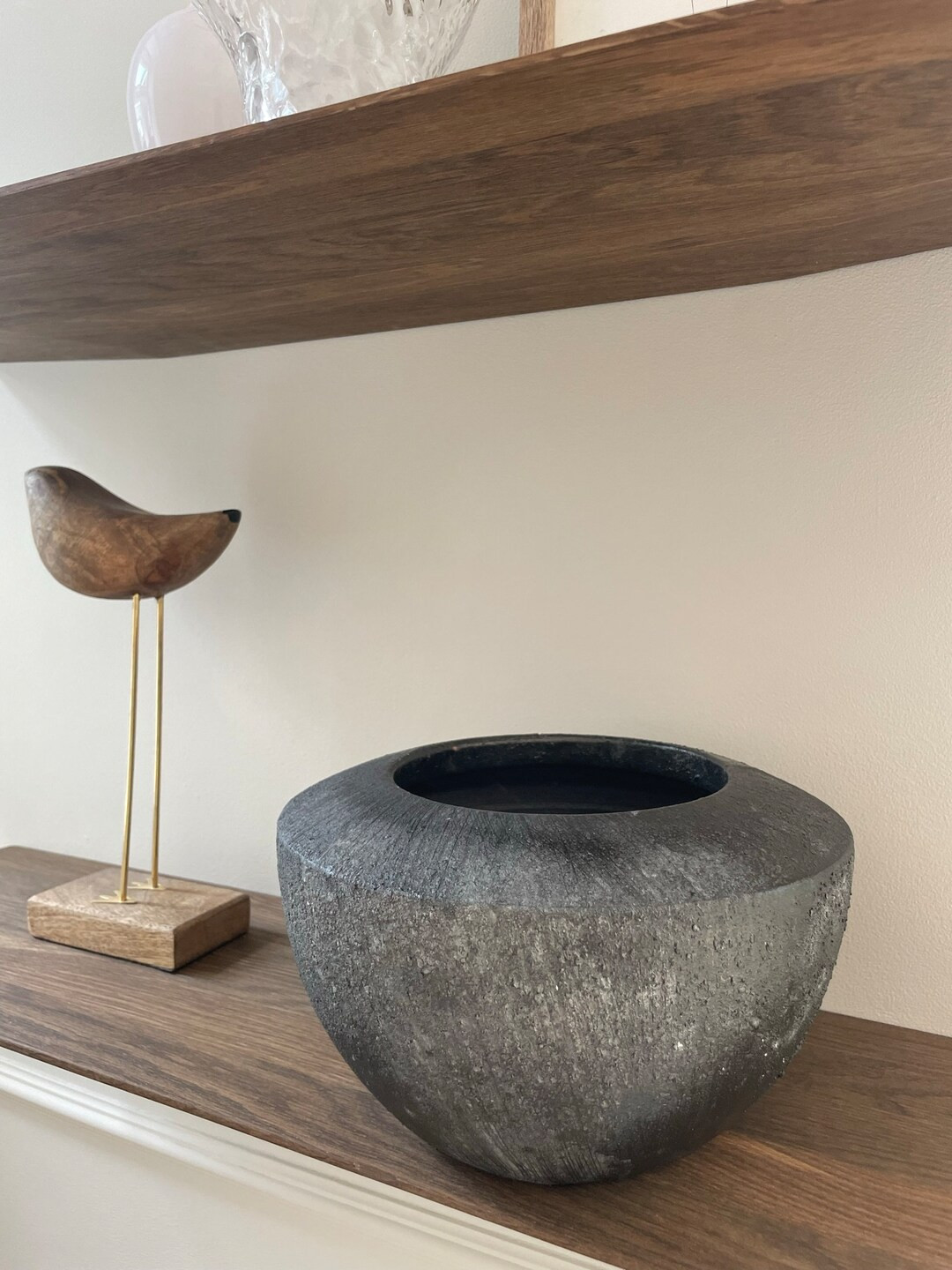 Bali grey vintage effect stone vase/pot | Etsy (US)