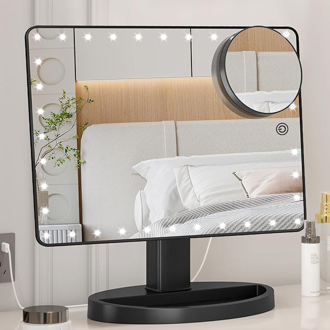 FUNTOUCH Large Lighted Vanity Makeup Mirror (X-Large Model), Light Up Mirror with 35 LED Lights, ... | Amazon (US)