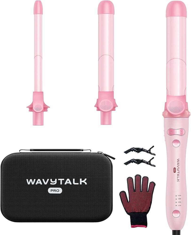 Wavytalk Pro Rotating Curling Iron Set, Automatic Curling Iron Set with 3 Interchangeable Barrel(... | Amazon (US)