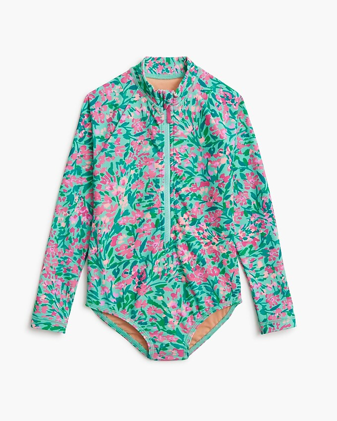 Girls' floral rash guard swimsuit | J.Crew Factory