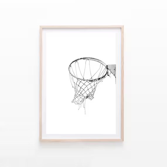 Basketball Hoop Wall Art Basketball Print Black and White | Etsy | Etsy (US)