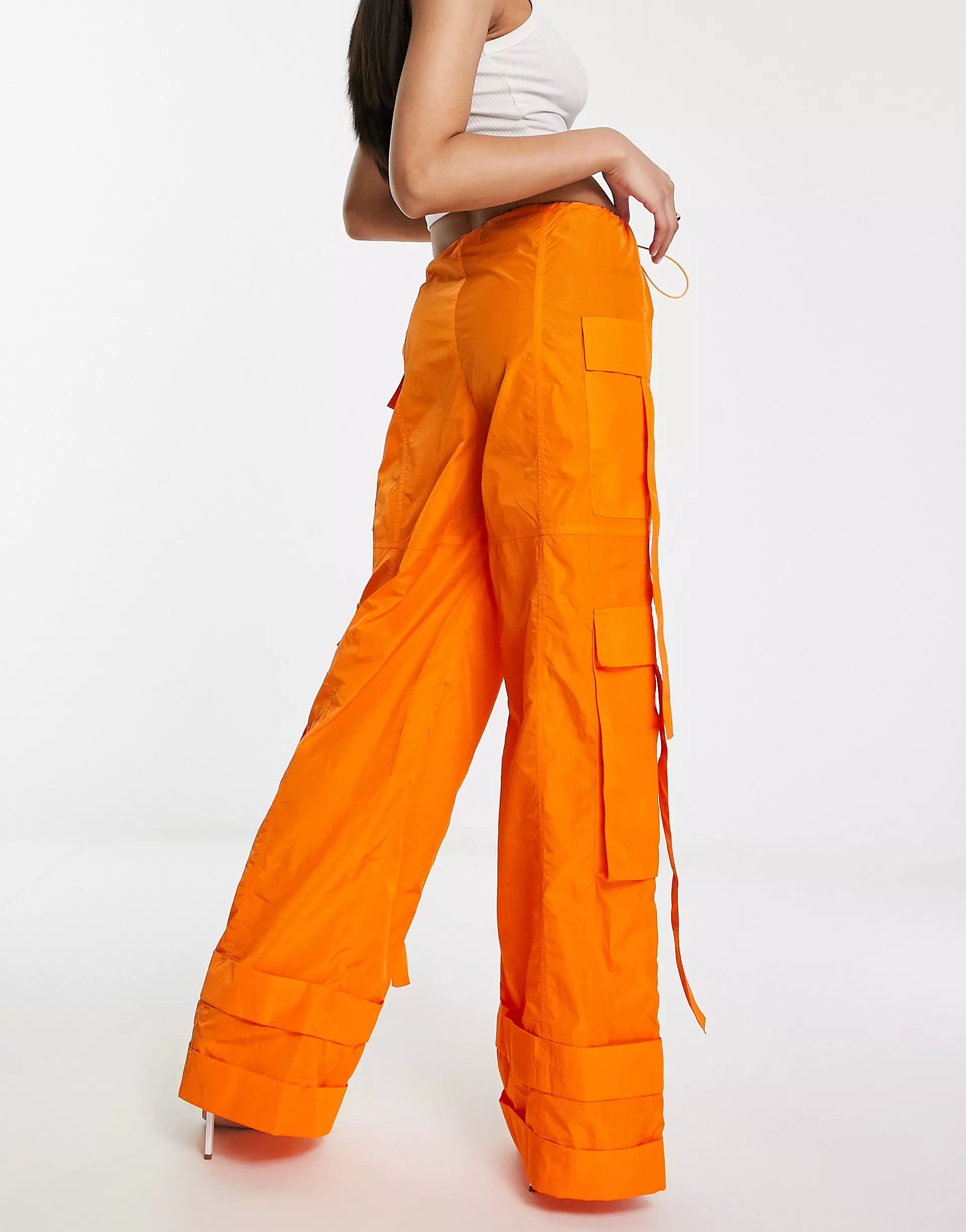 Annorlunda nylon oversized parachute pants in bright orange | ASOS (Global)