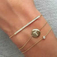 Bezel Diamond Bracelet | 14K Gold | Etsy (US)