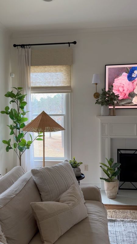 Spring living room // spring decor ideas for the home // curtains // frame TV //lamp // plant 

#LTKFind #LTKhome #LTKunder100