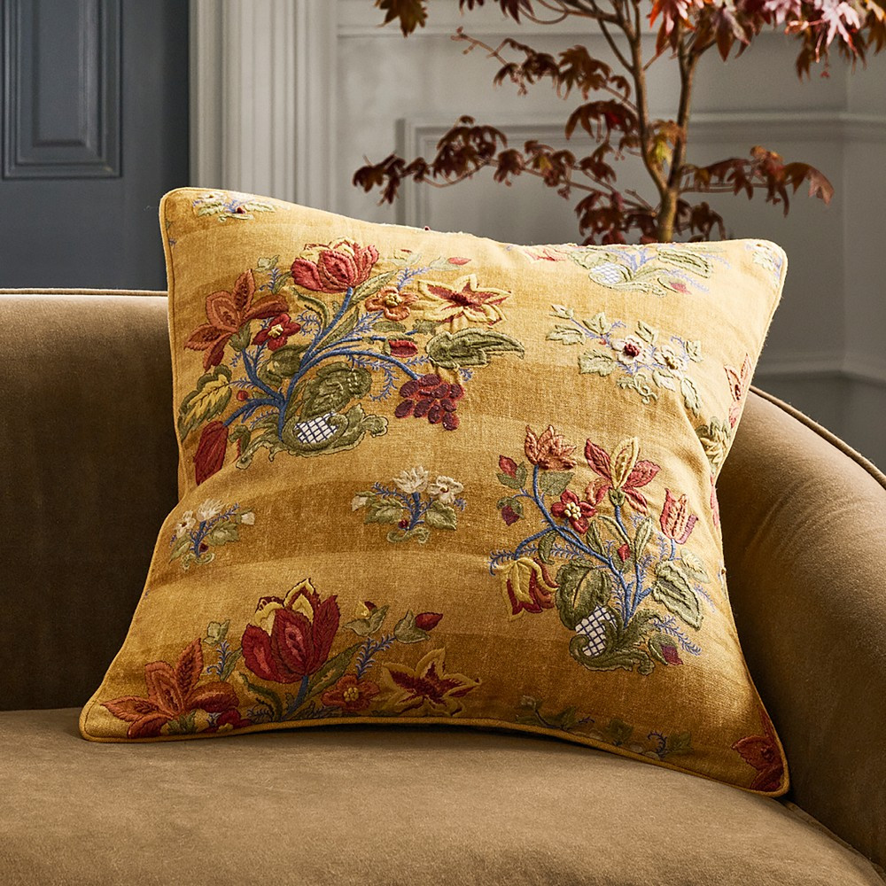 Harvest Floral Stripe Pillow Cover | Williams-Sonoma