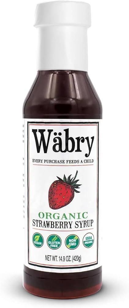 Wäbry Organic Strawberry Syrup – 14.9oz (420g), Natural Fruit Syrups for Drinks, Coffee, Shave... | Amazon (US)