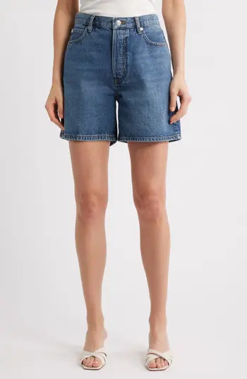 FRAME The Timeless High Waist Mid Thigh Denim Shorts in September at Nordstrom Rack, Size 29 | Nordstrom Rack