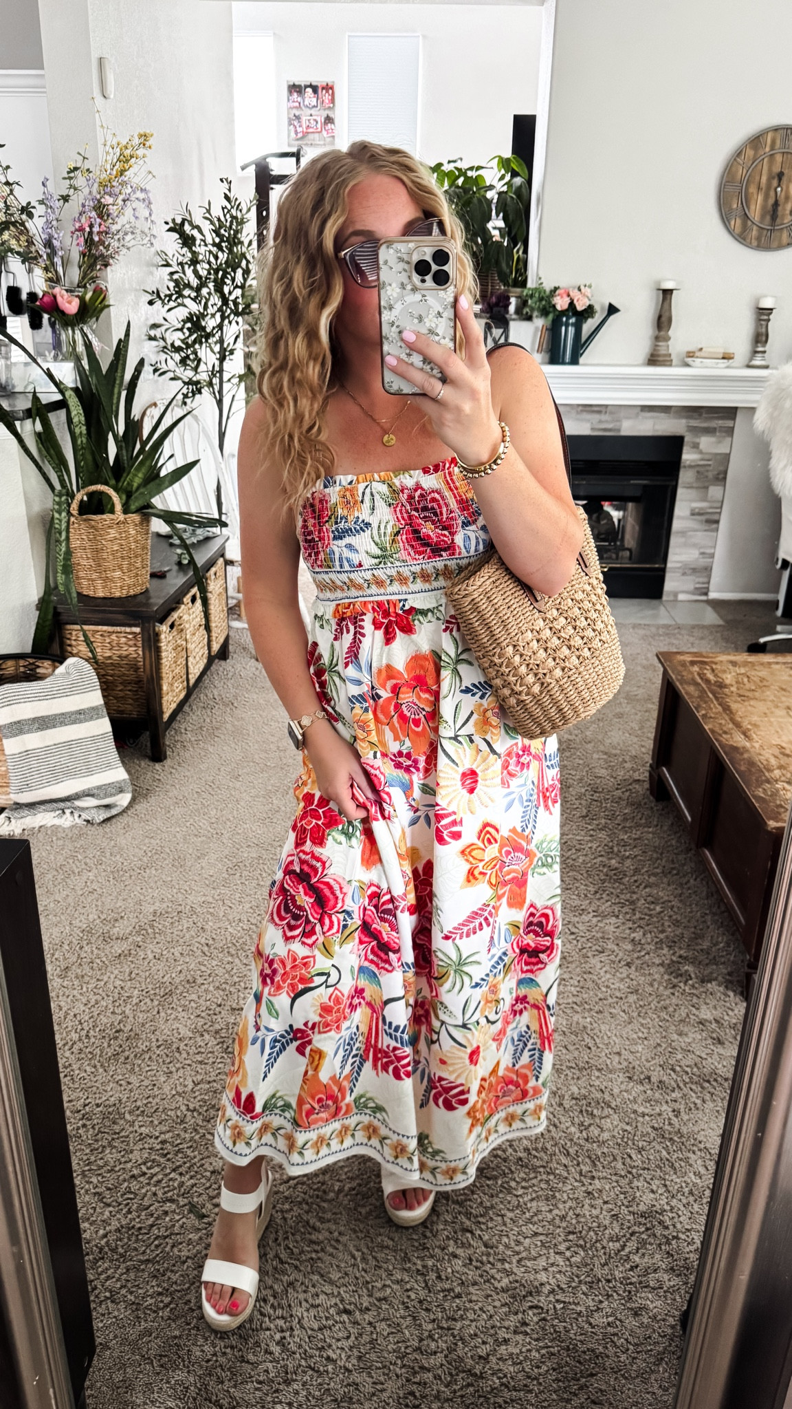 Tropical summer maxi dress with straw handbag and sandals. Everything fits tts




vacation outfits, tropical outfits, beach outfits, beach clothes, resort wear 2026, summer outfits, beach vacation outfit 

#LTKPetite #LTKootd #LTKTravel