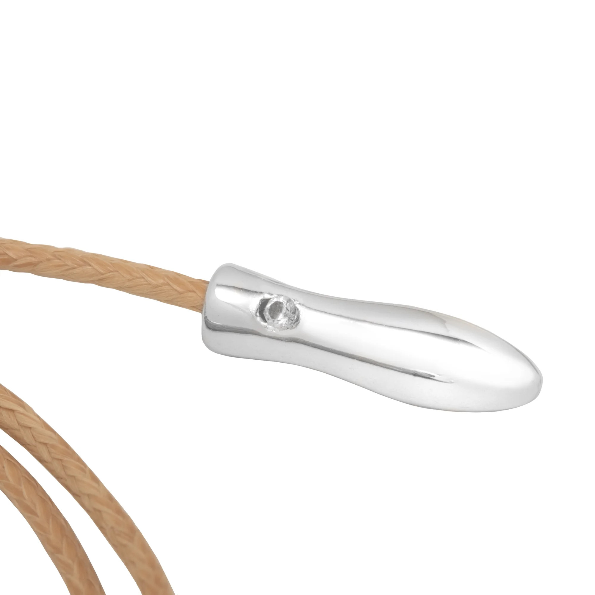 Scoop Women's Tan Cord Bracelet with Silver Tone Sculpted Accents | Walmart (US)
