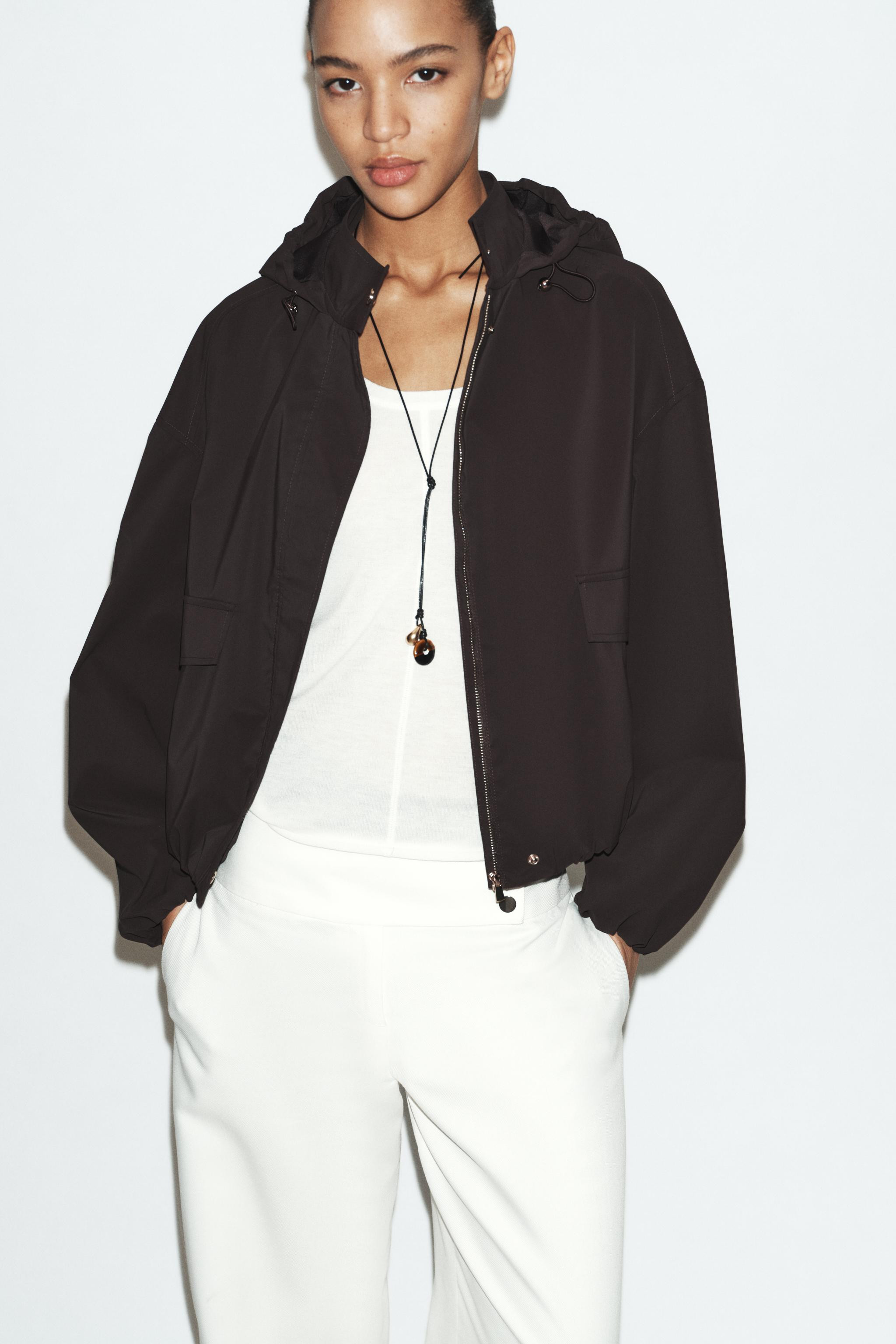 RUBBERIZED HOODED JACKET | Zara US