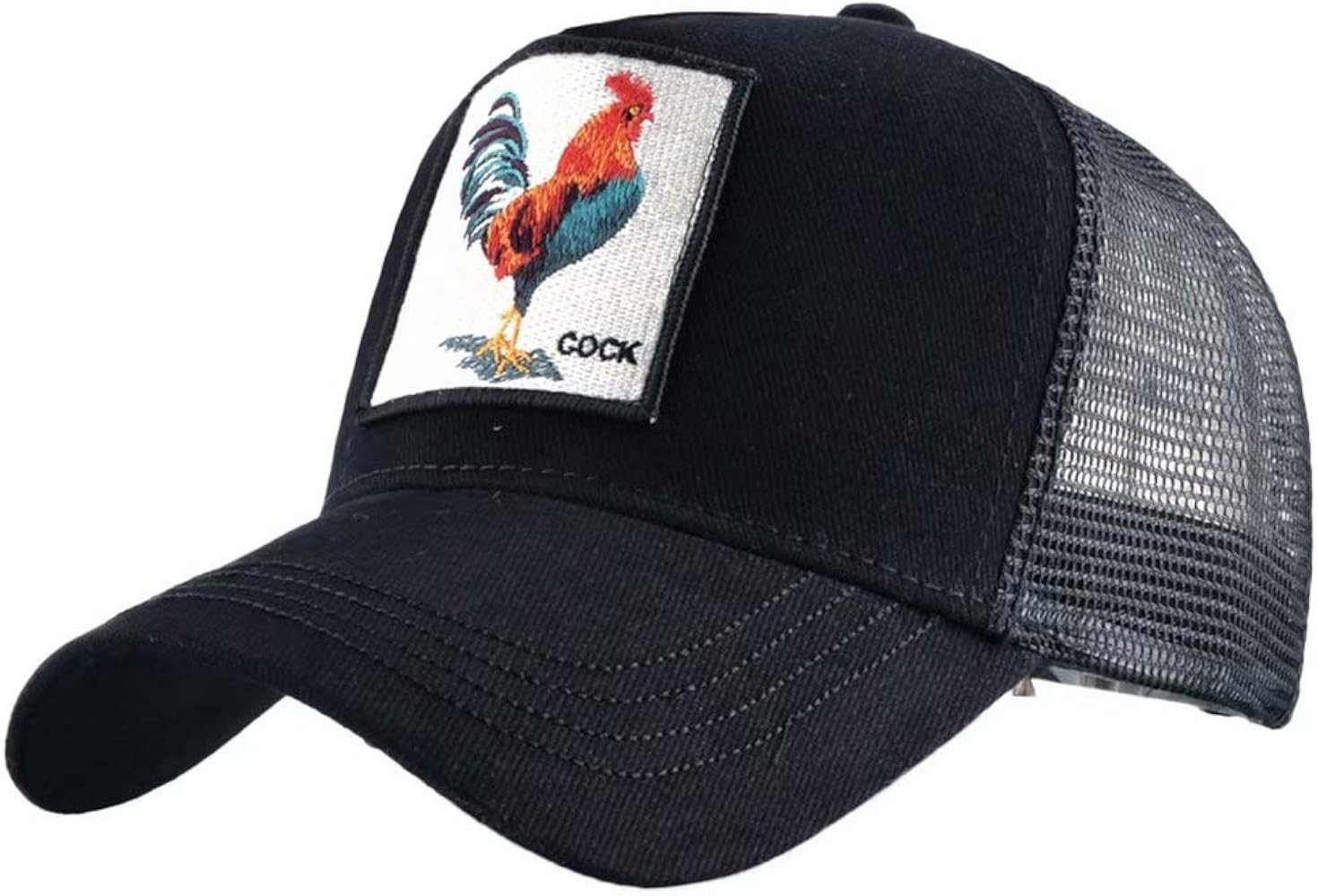 Unisex Animal Mesh Trucker Hat Snapback Square Patch Baseball Caps | Amazon (US)