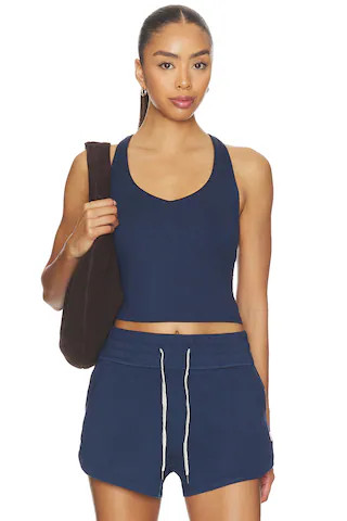 Vuori Halo Performance Crop Tank in Blue. - size XL | Revolve Clothing (Global)