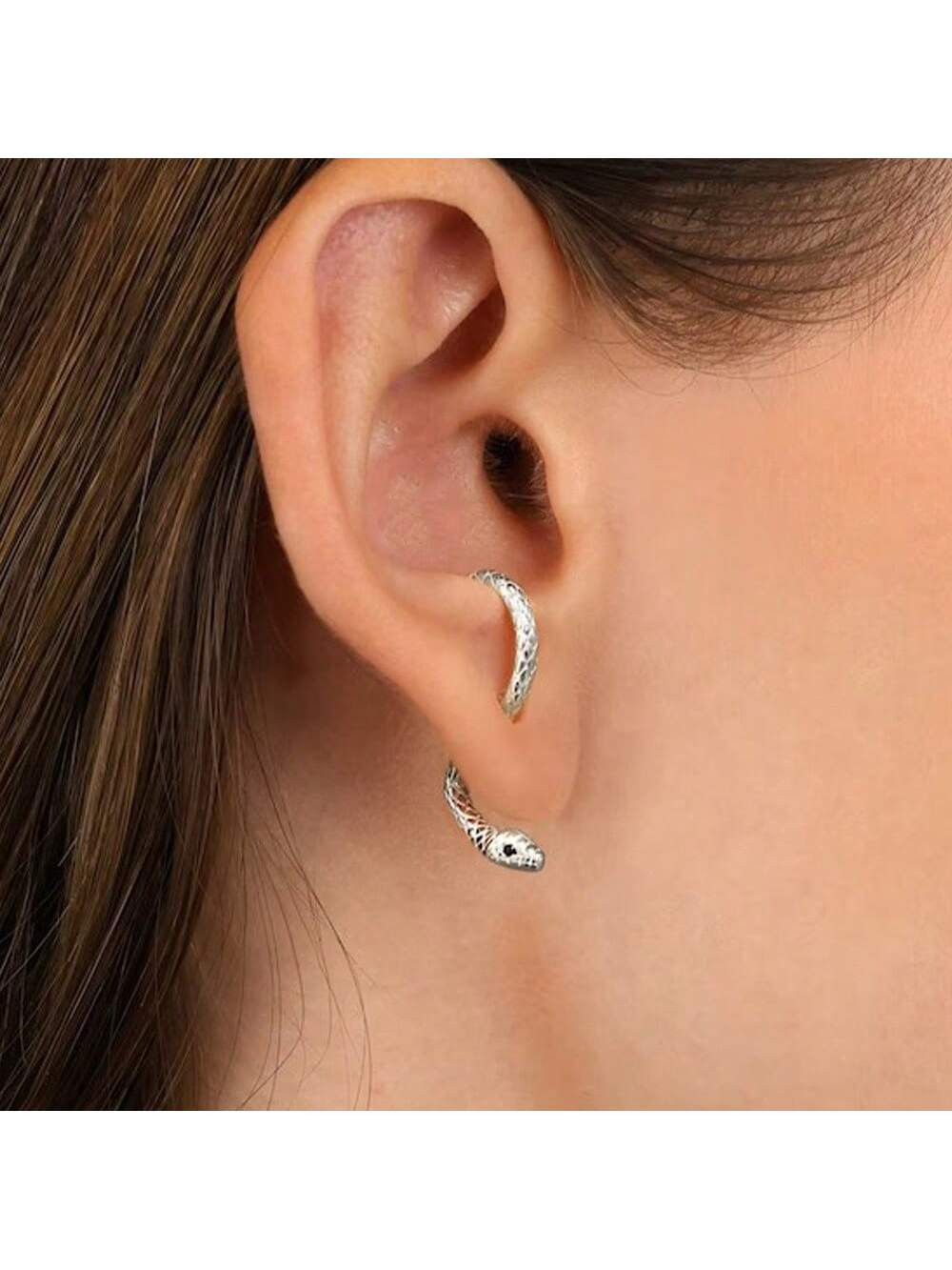 1pair Personalized Copper Snake Earrings, Several Wearing Ways, Minimalist & Fashionable Women's ... | SHEIN