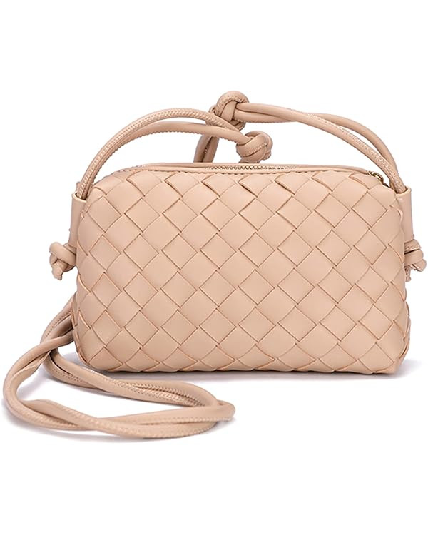 Woven Crossbody Bags For Women, Small Handmade Purse Clutch Shoulderbag Handbag, Zipper Closure | Amazon (US)