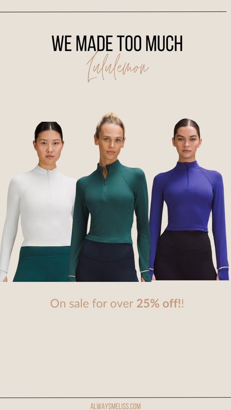 Saw these super cute quarter zips from Lululemon are currently marked down! Love the colors!

Lululemon Sale 
Athletic Clothing 
Workout Tops

#LTKsalealert #LTKfindsunder100 #LTKfitness