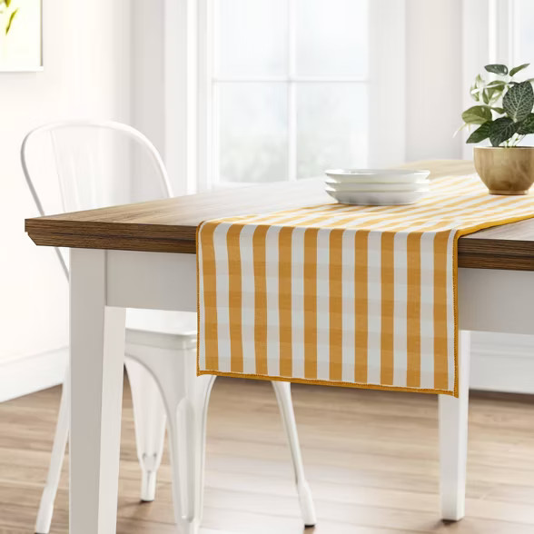 Cotton Gingham Check Table Runner Yellow - Threshold™ | Target