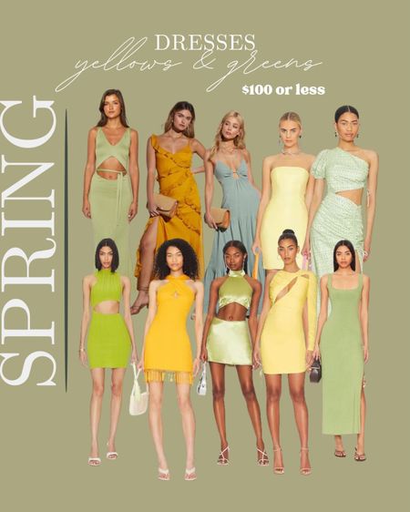 My favorite spring dresses in yellow and green! All $100 or less 

#LTKSeasonal #LTKfindsunder100 #LTKsalealert