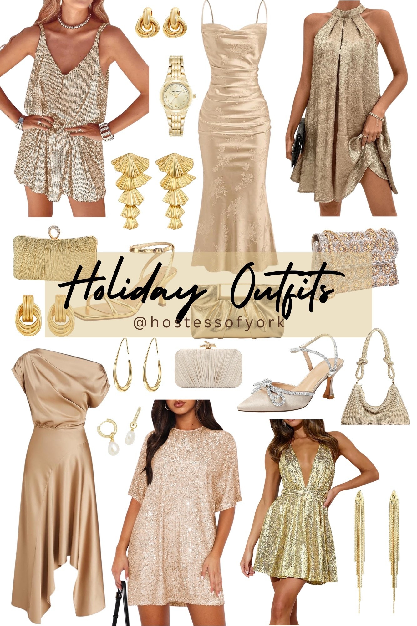Holiday party outfit ideas! Perfect options for Christmas or New Year’s Eve! 

#dresses #christmas #gold #sparkle #dress #parties #holiday #gifts #purse #earrings #jewelry #giftguide

#LTKHoliday #LTKootd #LTKGiftGuide