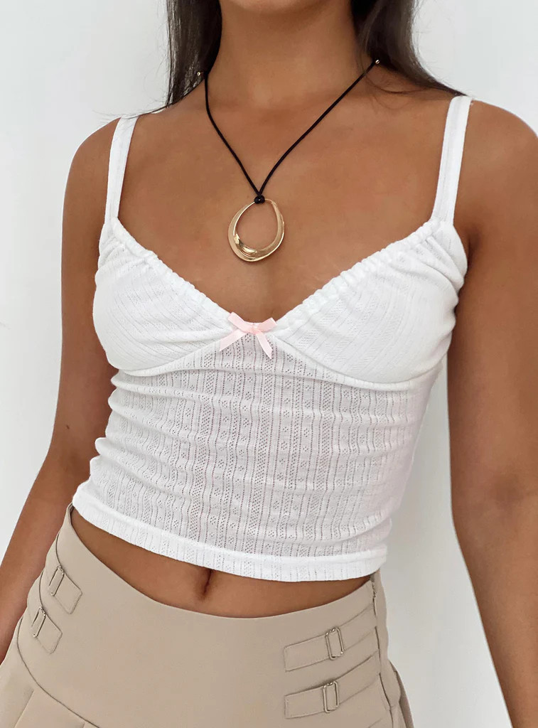 Baylor Tank Top Ivory | Princess Polly US