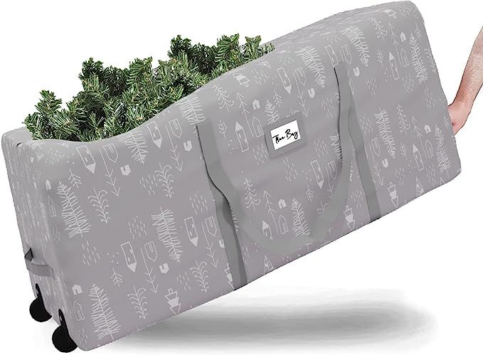 CLOZZERS Christmas Rolling Tree Storage Bag - Measures 48 x 15 x 20” for Trees up to 7.5 Feet T... | Amazon (US)