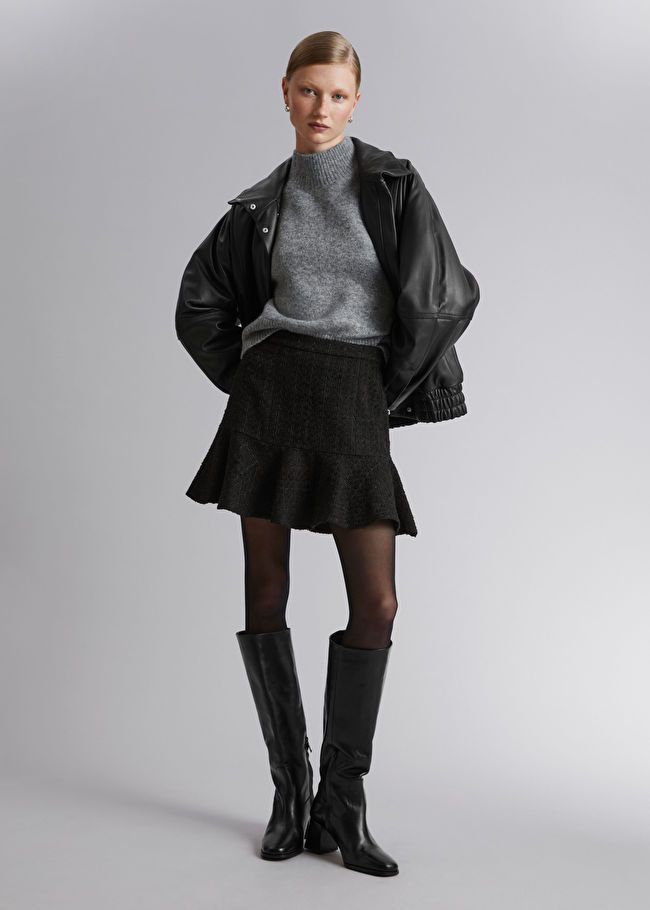 Ruffled Tweed Mini Skirt | & Other Stories US