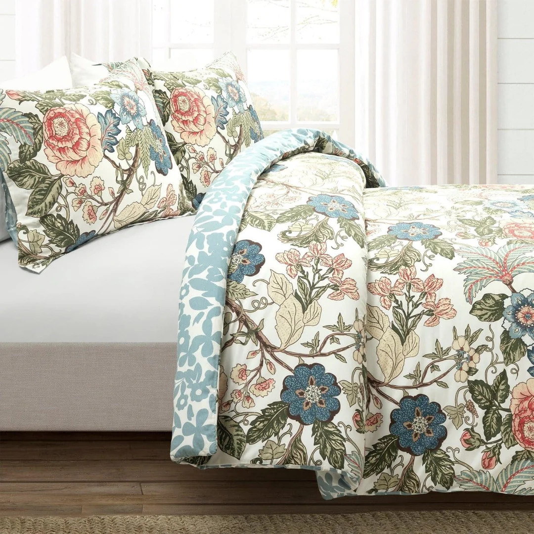 Sydney Reversible Cotton Duvet Cover 3 Piece Set | Lush Decor