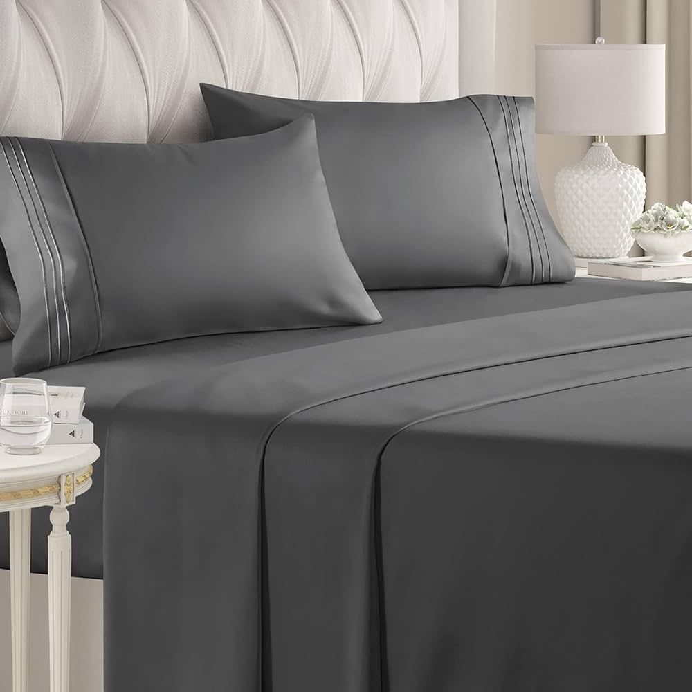 Full Size 4 Piece Sheet Set - Comfy Breathable & Cooling Sheets - Hotel Luxury Bed Sheets for Wom... | Amazon (US)