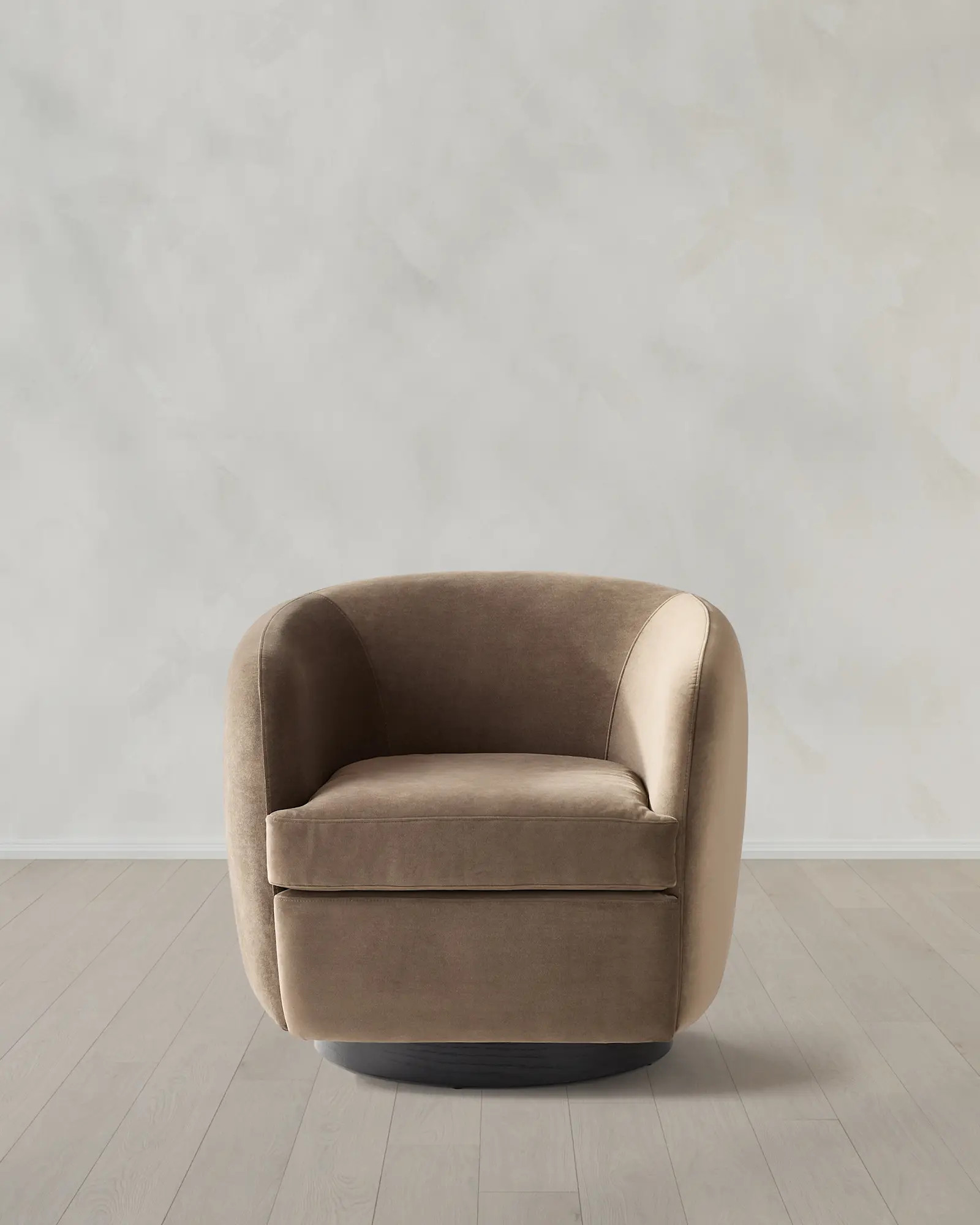 Performance Velvet Swivel Chair in Performance Velvet Sable | Quince