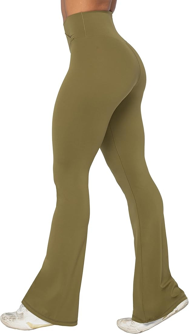 Sunzel Flare Leggings, Crossover Yoga Pants with Tummy Control, High-Waisted and Wide Leg | Amazon (US)