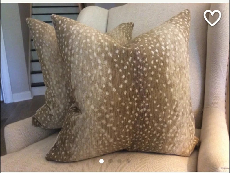 ANTELOPE by Lee Industries-chenille pillow cover in khaki with velvet or antelope backing | Etsy (US)